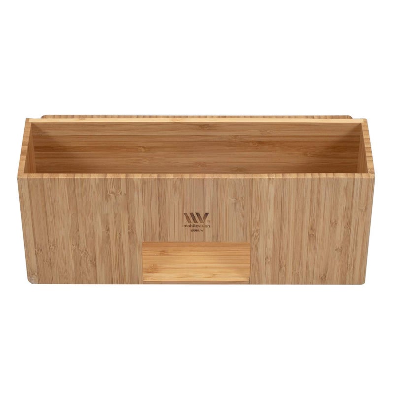 MobileVision Bamboo Make Up Organizer & Cosmetic Holder, Storage on Vanity Counter or Bathroom, Multiple Compartments - Image 5